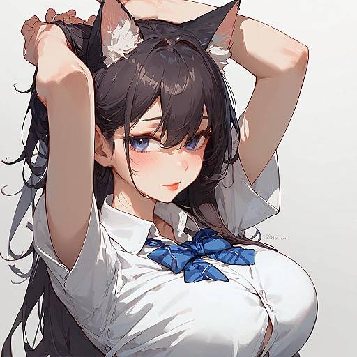 Anime Girl with Animal Ears Portrait