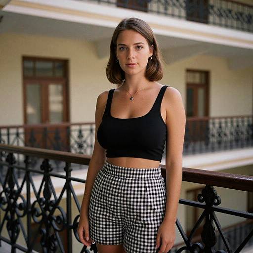 Stylish Woman at Vintage Courthouse