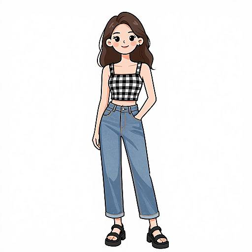 Smiling Woman in Casual Streetwear