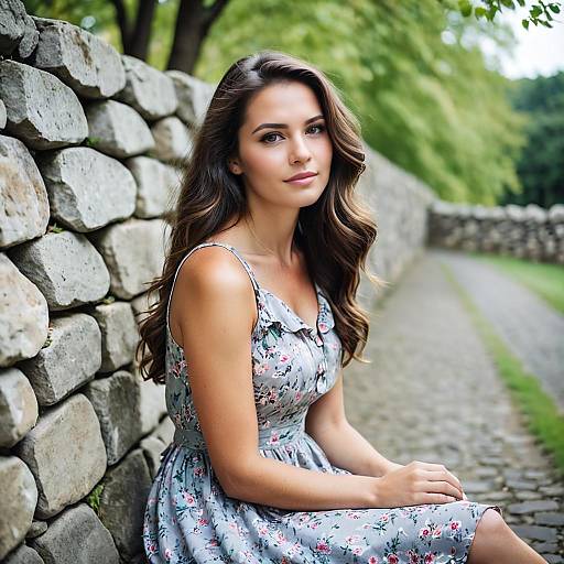 Realistic Portrait of Woman Outdoors