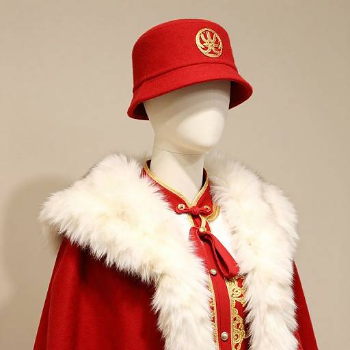 Mannequin in Red and Gold Outfit