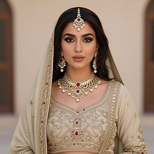 Indian Fusion Wedding Outfit Portrait