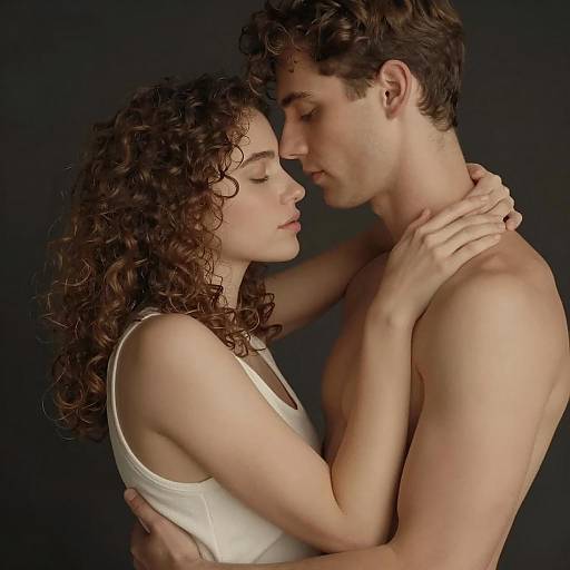 Intimate Embrace Under Warm Lighting