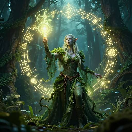 Aasimar Druid Casting Nature Magic