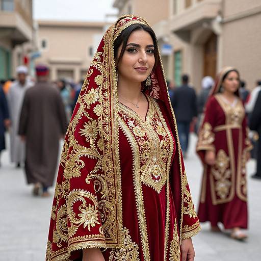 Woman in Vibrant Afghan Traditional Attire