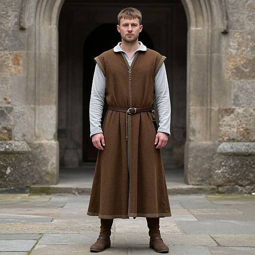 Medieval Man in Traditional Attire