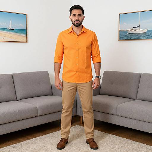 Man in Yacht Costume Indoors