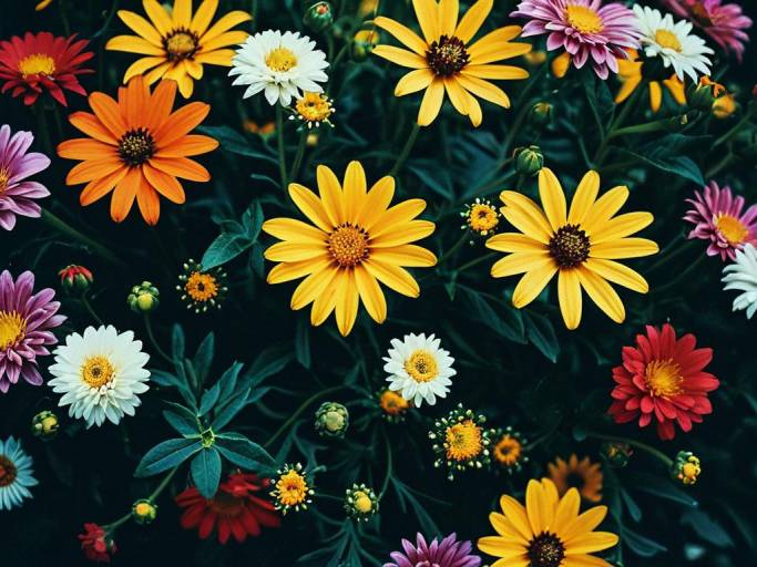 Vibrant Close-Up Flower Wallpaper Design