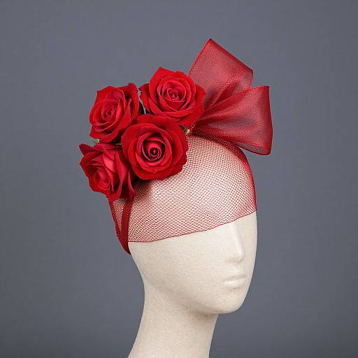 Elegant Fascinator with Red Roses