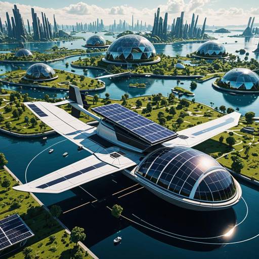 Futuristic Solar-Powered Glider in Floating Park
