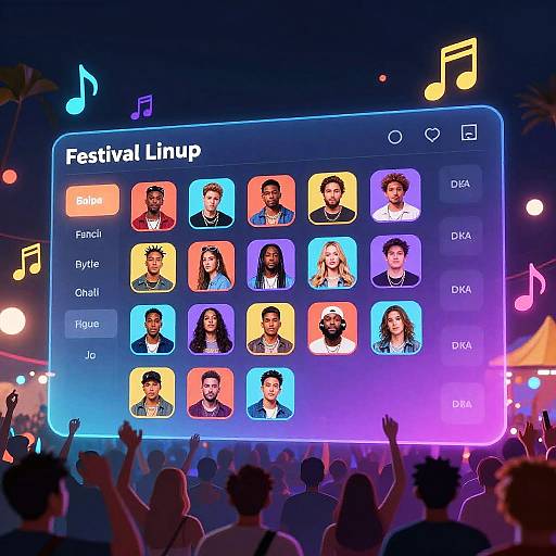 Futuristic Festival Lineup Interface