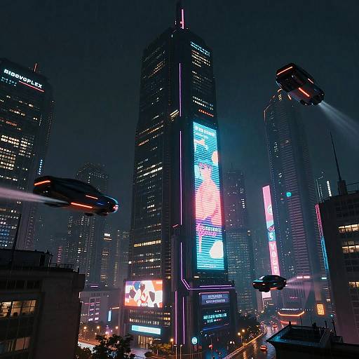 Futuristic Cyberpunk Cityscape Night