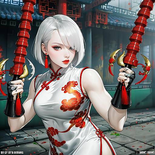 Illustration of A.k.i. (street fighter), street fighter in the style of Dduck kong