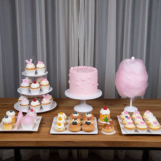 Elegant Cotton Candy Dessert Display