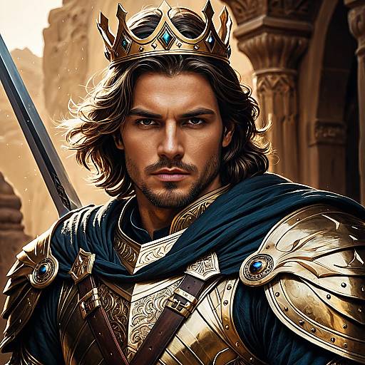 Desert King Warrior in Gold Armor