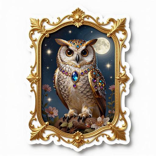 Baroque Owl with Gemstone Jewelry