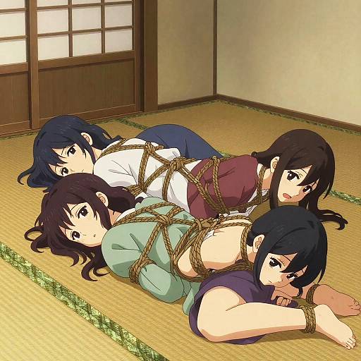 Anime Girls in Traditional Japanese Room