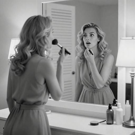 Surprised Beauty at the Vanity