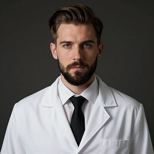 Portrait of Young Doctor in White Coat