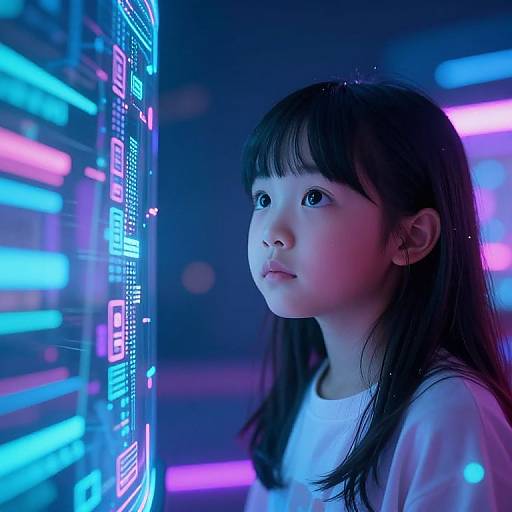 Girl Exploring Digital World with AI