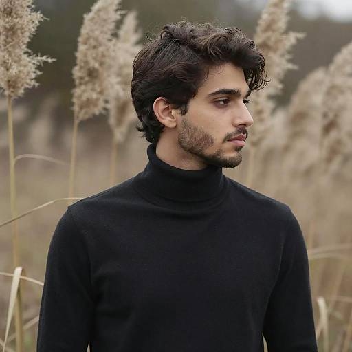 Handsome Man in Dried Pampas Grass