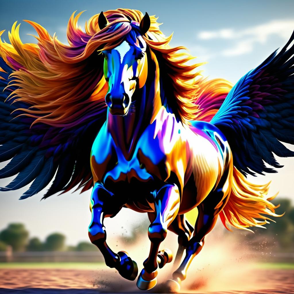 Majestic Winged Stallion in Cinematic Detail