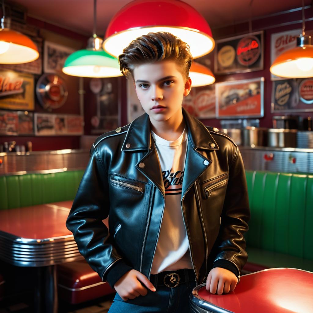 Teenage Rebel in Retro Diner