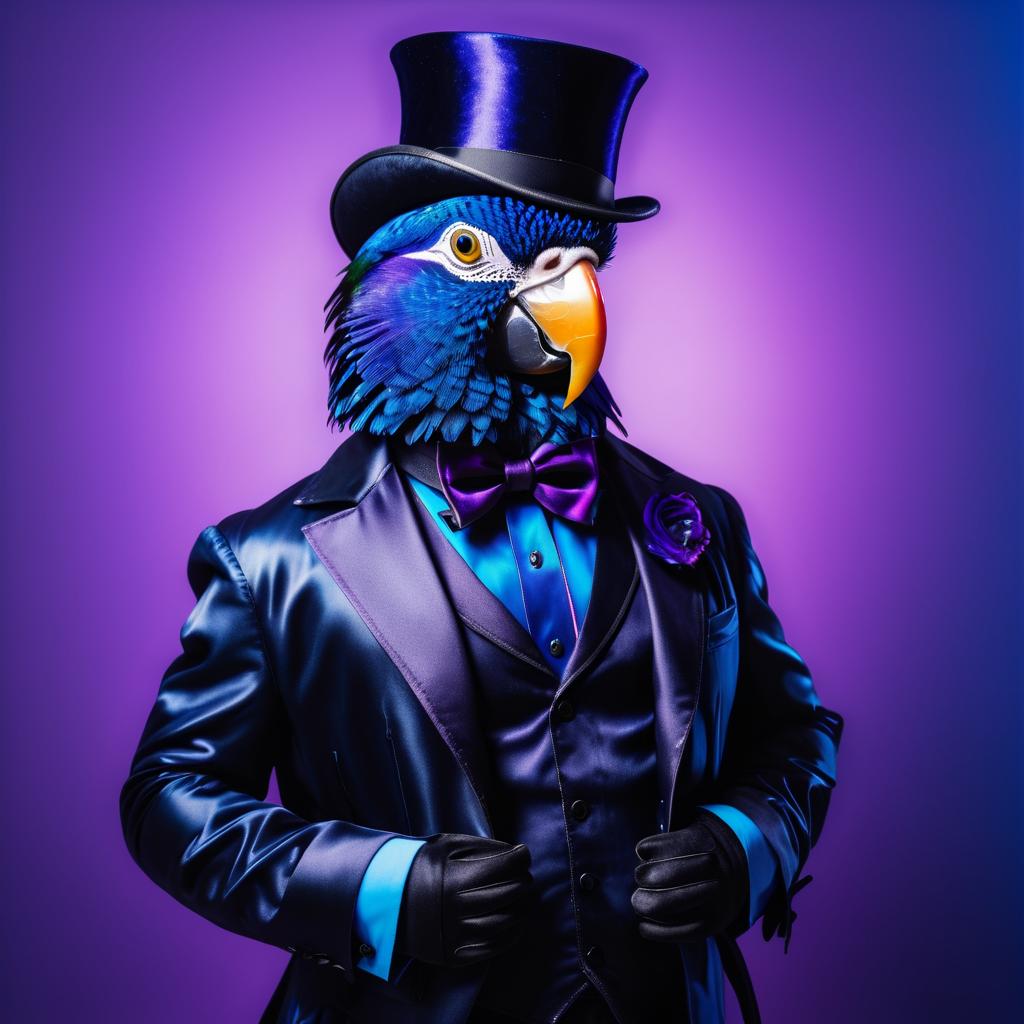 Stylish Parrot in Biker Attire Portrait