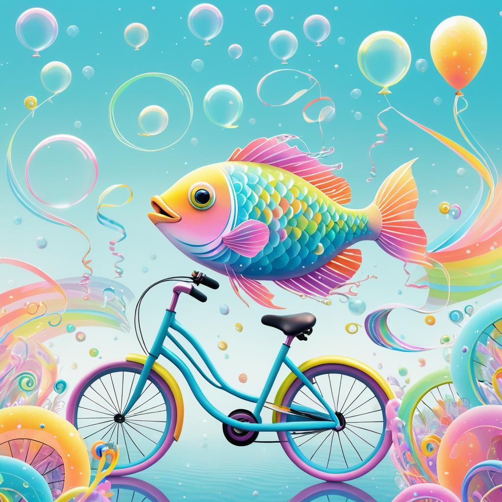 Surreal Fish on Bicycle Adventure