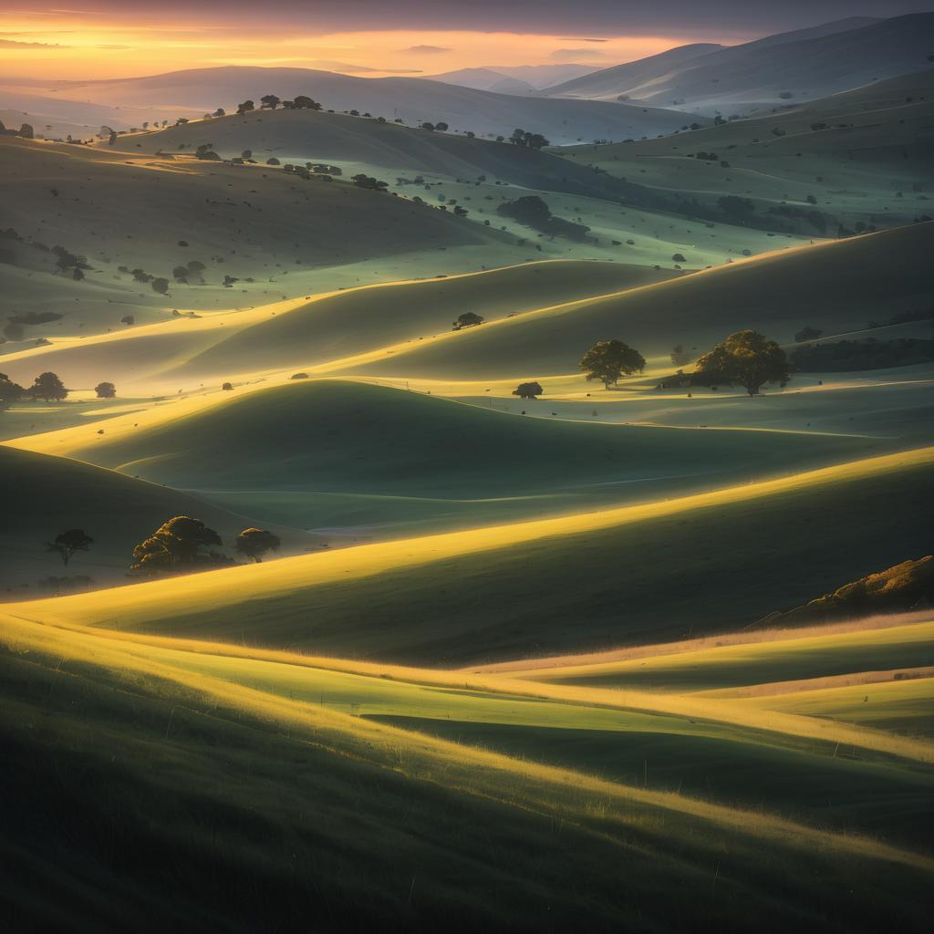 Ethereal Highland Landscape at Dusk