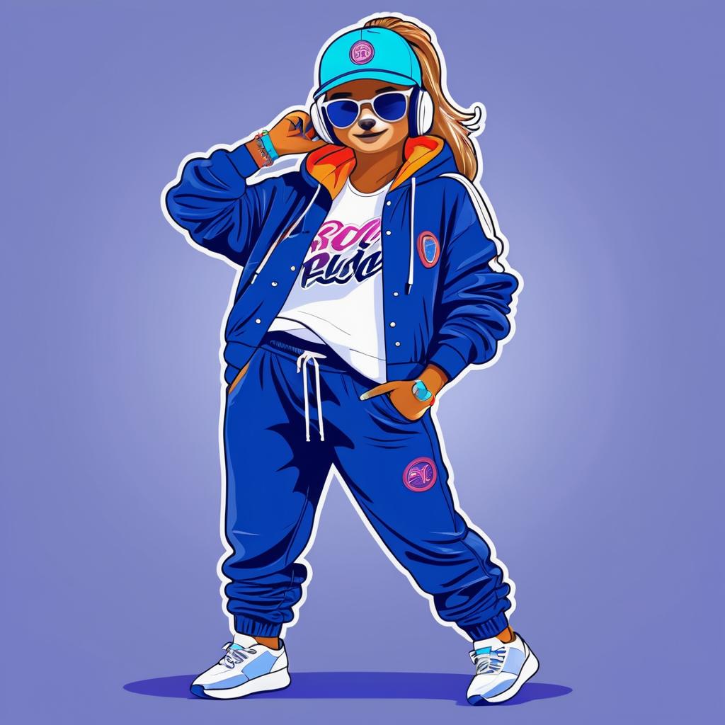 Chill Hip-Hop Sloth Vector Illustration