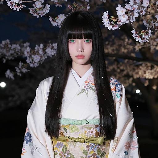 Realistic Japanese Girl in Kimono