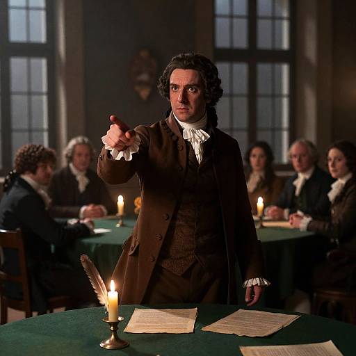 18th Century Scholar in Candlelit Room