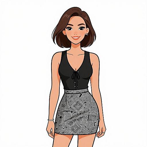 Chic Woman in Stylish Black Outfit