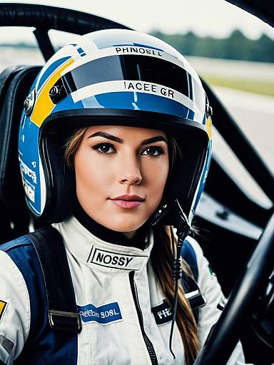 Realistic Girl Race Car Driver