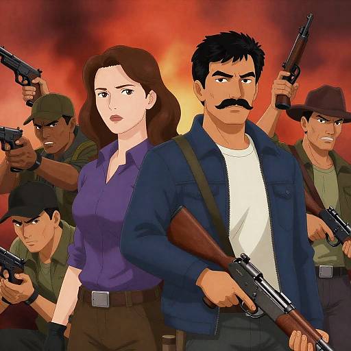 Dramatic Scene with Intense Characters