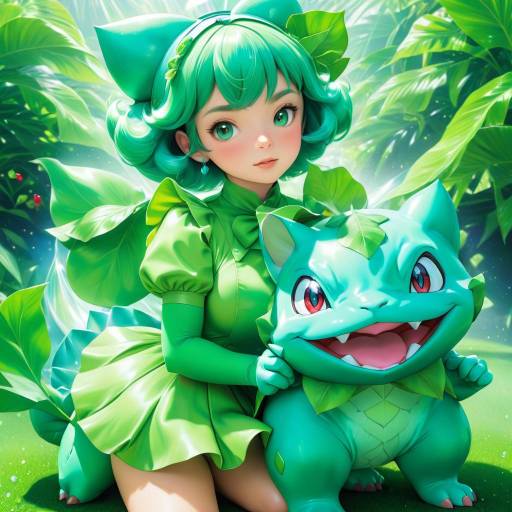 Ultra-Detailed Humanized Bulbasaur Art