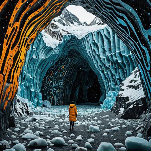 Whimsical Love in a Colorful Glacier Cave