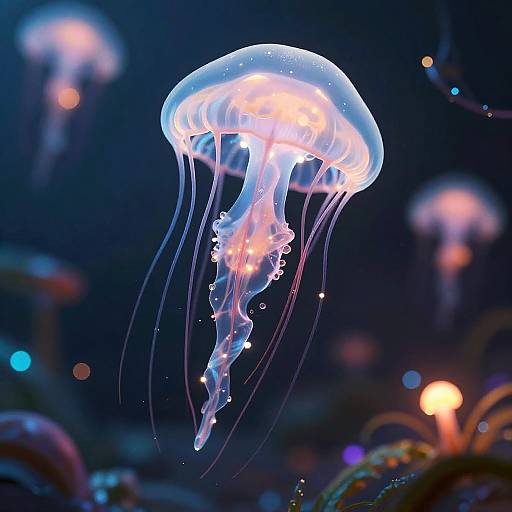 Bioluminescent Jellyfish Psychedelic Art