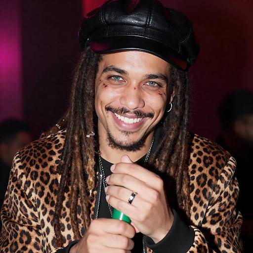 Mysterious Man in Dreadlocks and Leather