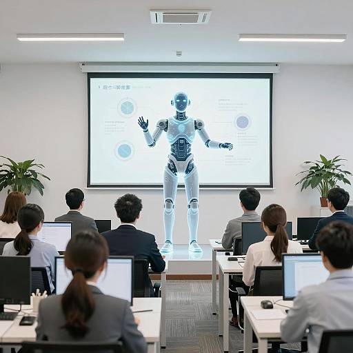 Hologram Presentation in Modern Office