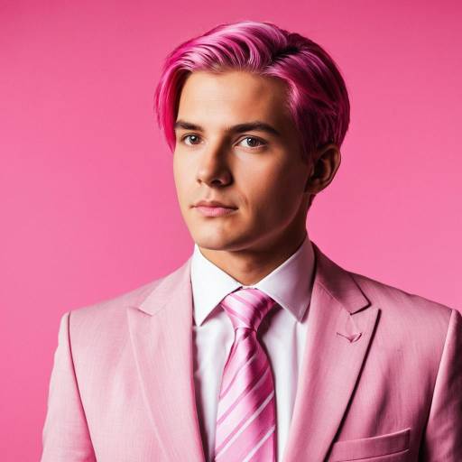 Stylish Male in Pink Halloween Suit