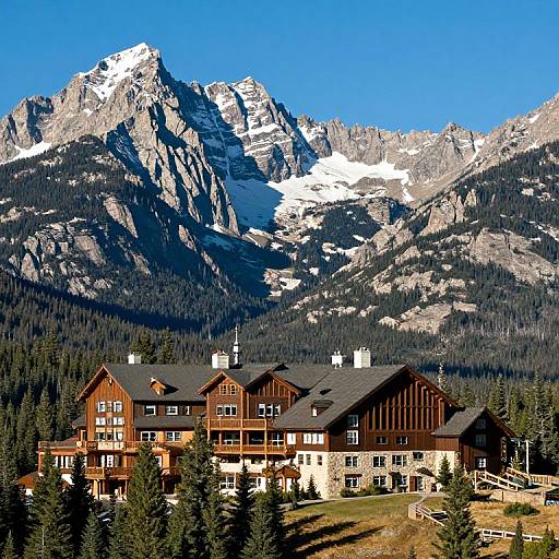 Rocky Mountains Surround Many Glacier Hotel
