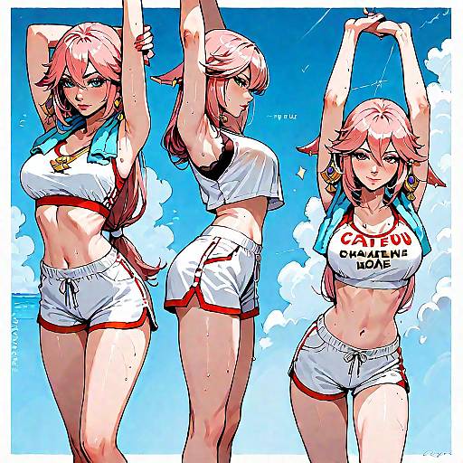 Yae Miko Post-Workout Stretching Pose