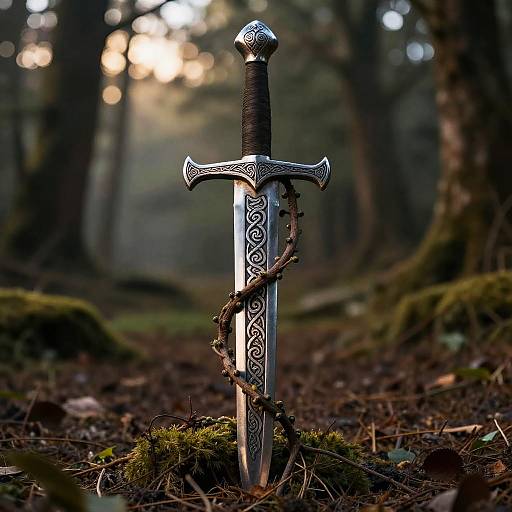 Mystical Celtic Greatsword in Forest