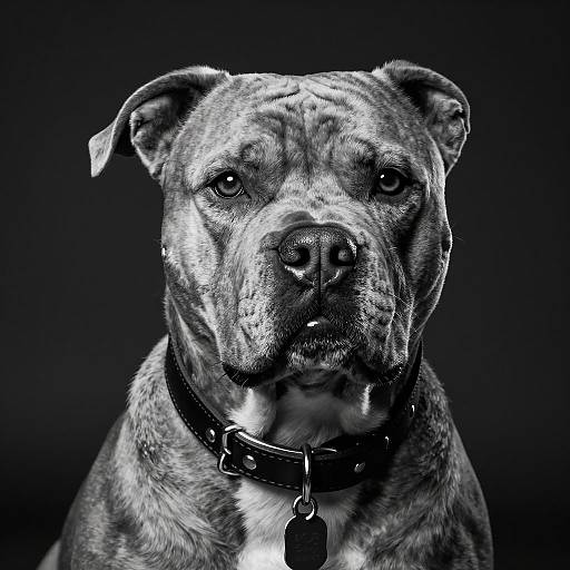 Muscular Dog Portrait in Black and White