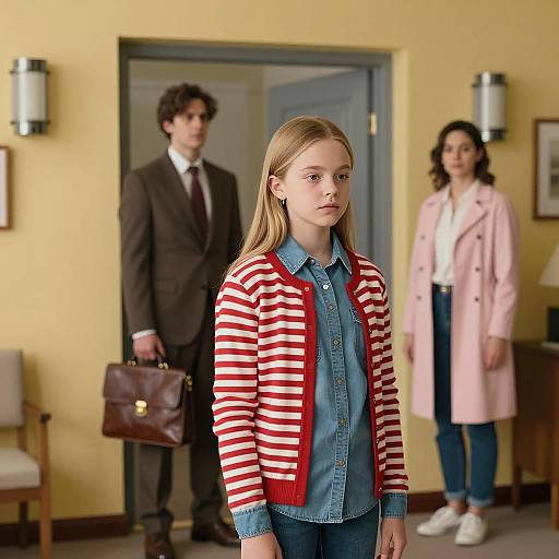 Teenage Girl in Colorful Doorway Scene