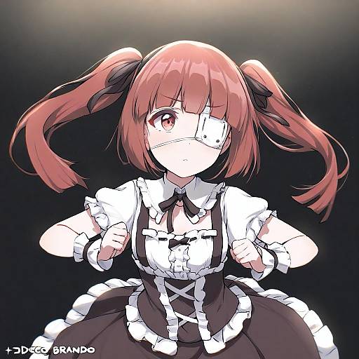 Illustration of Hanazono yurine, jashin-chan dropkick in the style of Disco brando