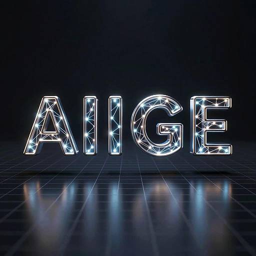 Minimalist AI Word Art with Metallic Glow