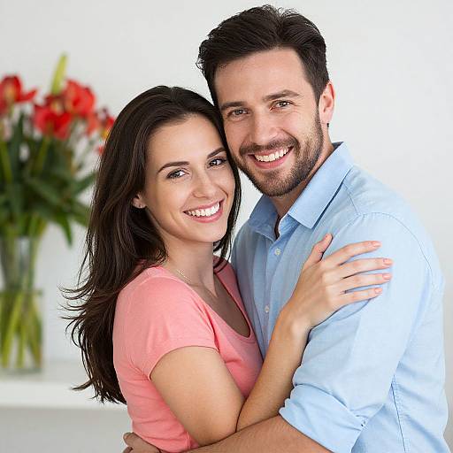 Happy Smiling Couple Embracing